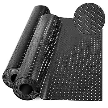 Rubber Mats Garage Floor Mat, 4' X 6' Vinyl Garage Flooring
